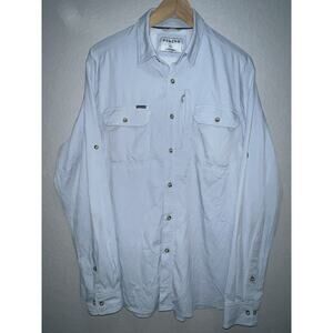 Poncho Shirt Mens L Slim Fit Blue Long Sleeve Fishing Zip Pocket Outdoor Nylon